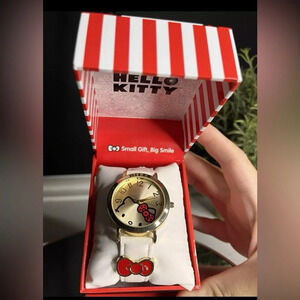 Hello Kitty Gold Tone Watch Bow Charm Sanrio Collectible NWT